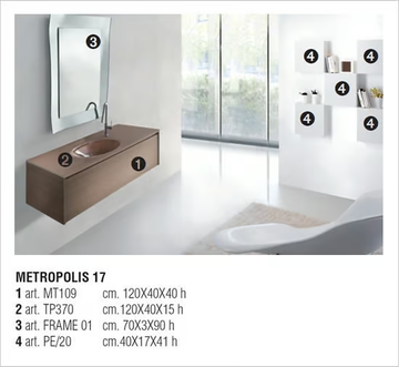 METROPOLIS 17 - Wall-mounted walnut vanity unit by LASA IDEA - view 3
